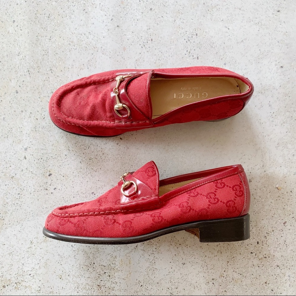 ❤️ GUCCI GG Logo Monogram Horsebit Loafers 5.5